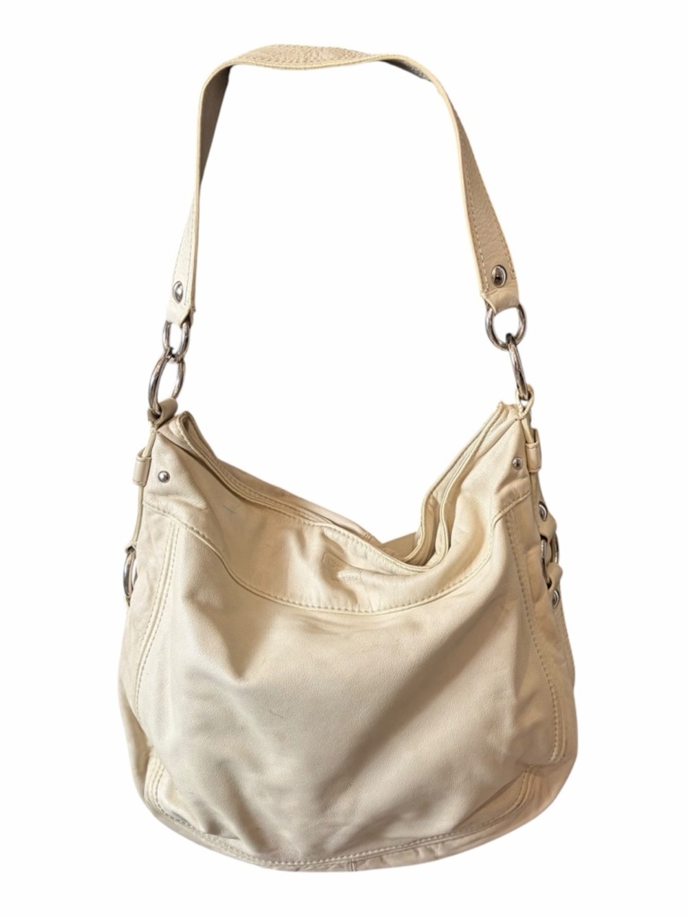 Coach Zoe Cream Leather Hobo Shoulder Bag F14706
